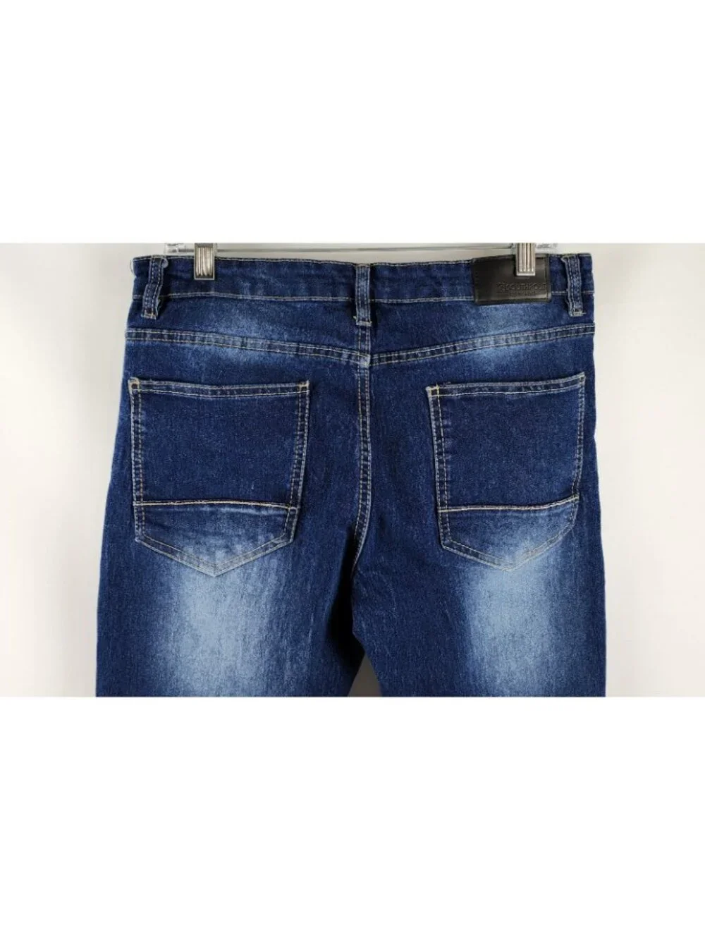 Southpole Jeans Mens 34x32 Blue Stacked Skinny Leg Distressed Denim